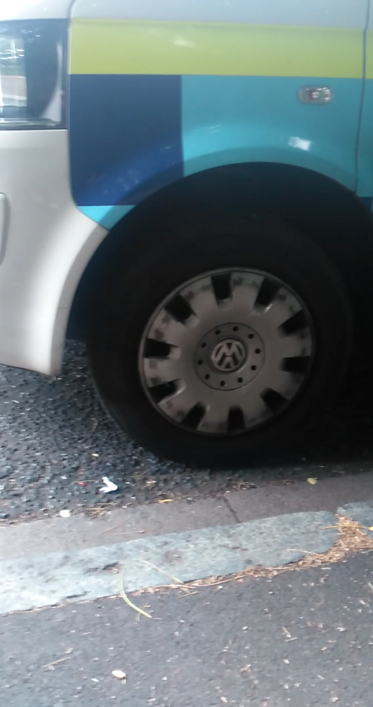 Tyre later removed by police and claimed to be flat